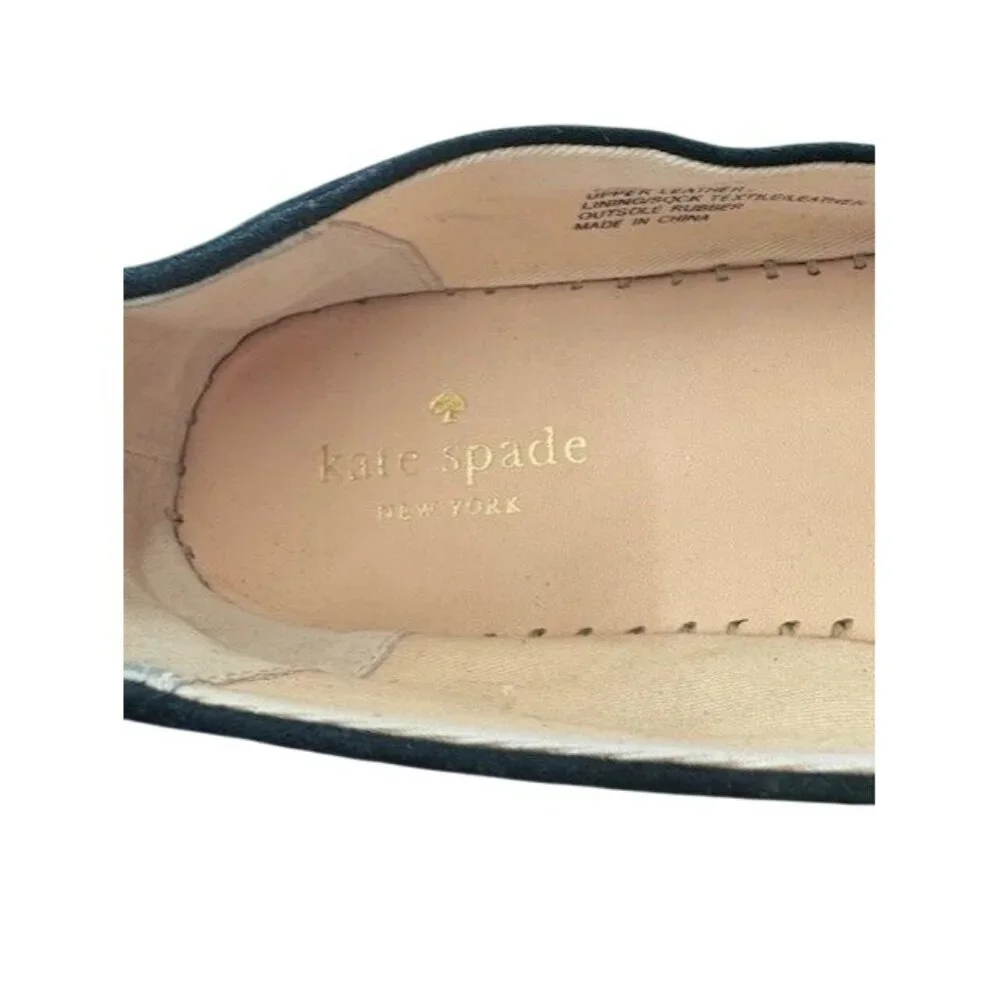 Kate Spade Black Suede Leather‎ Espadrille Flats Womens Size 10M